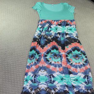 Pink Blush Size Large Tie Dye Maxie Dress